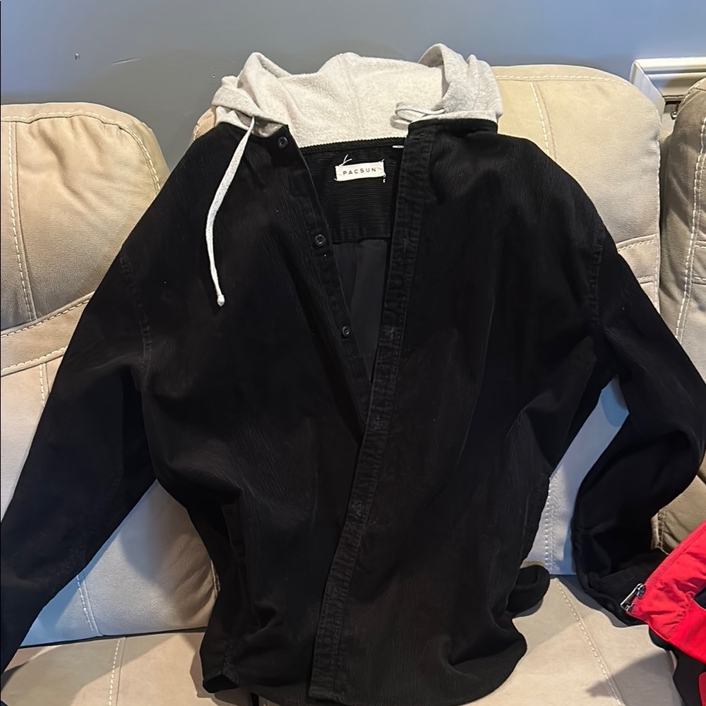 PacSun Black and Gray Lightweight Shirt Jacket